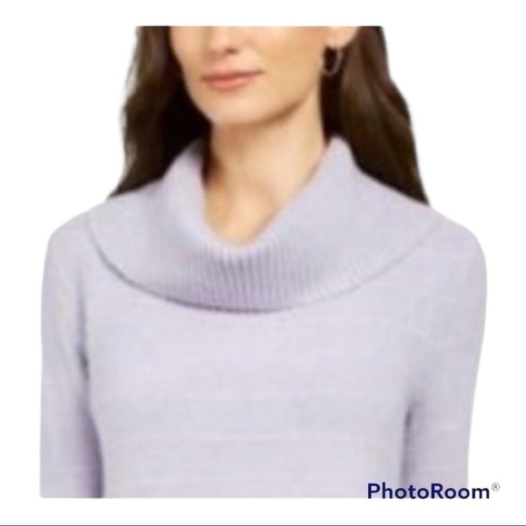 STYLE & Co Women's Lurex Cowl-Neck Sweater lilac - Picture 2 of 10